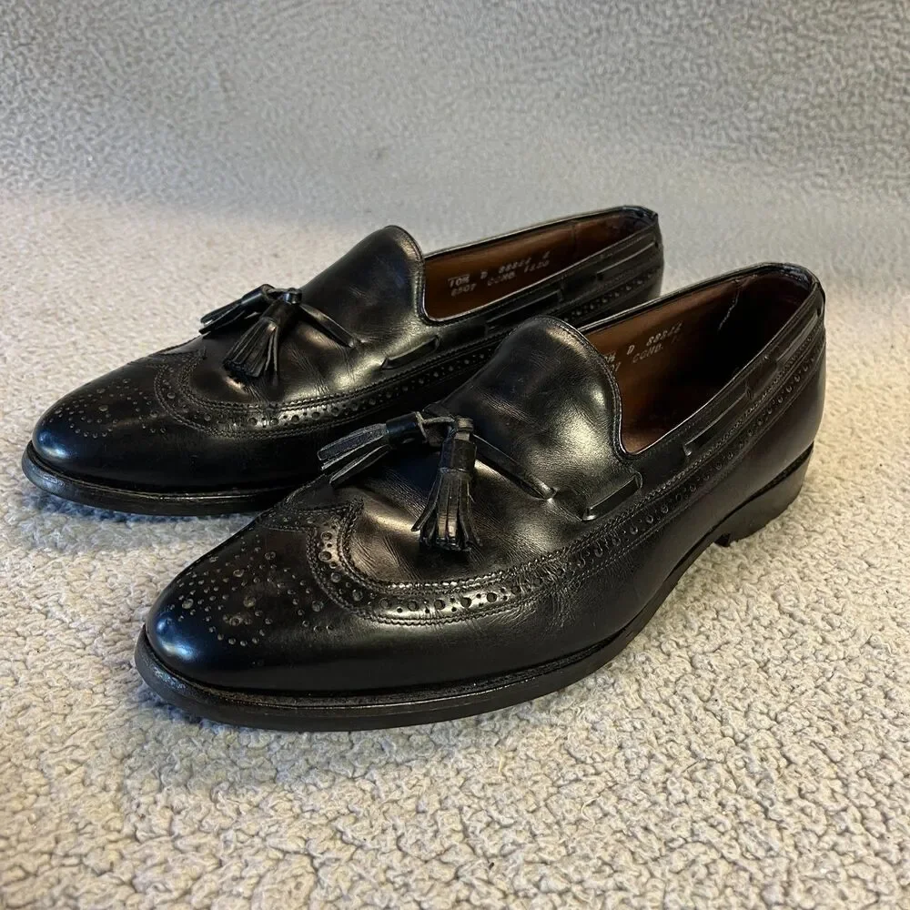 Allen Edmonds Dress Shoes Mens 10.5 D Black Manchester Tassel Loafers 8507